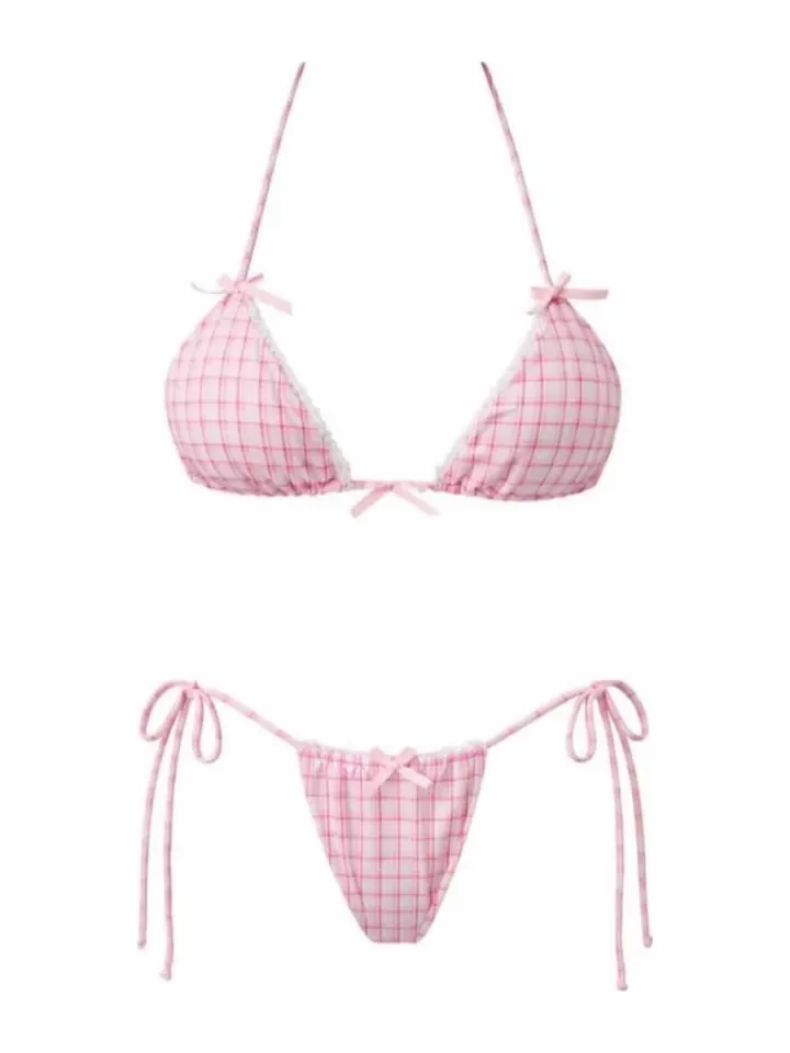 Rosé Gingham bikini, limited edition by Bali-Lú